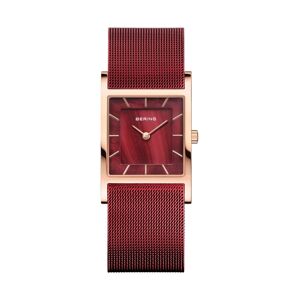 Bering Women's Classic Red Stainless Steel Mesh Strap Watch 26mm - Red