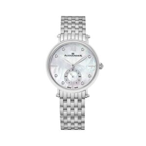 Alexander Women's Roxana Silver-Tone Stainless Steel , Mother of Pearl Dial , 34mm Round Watch - Silver-tone