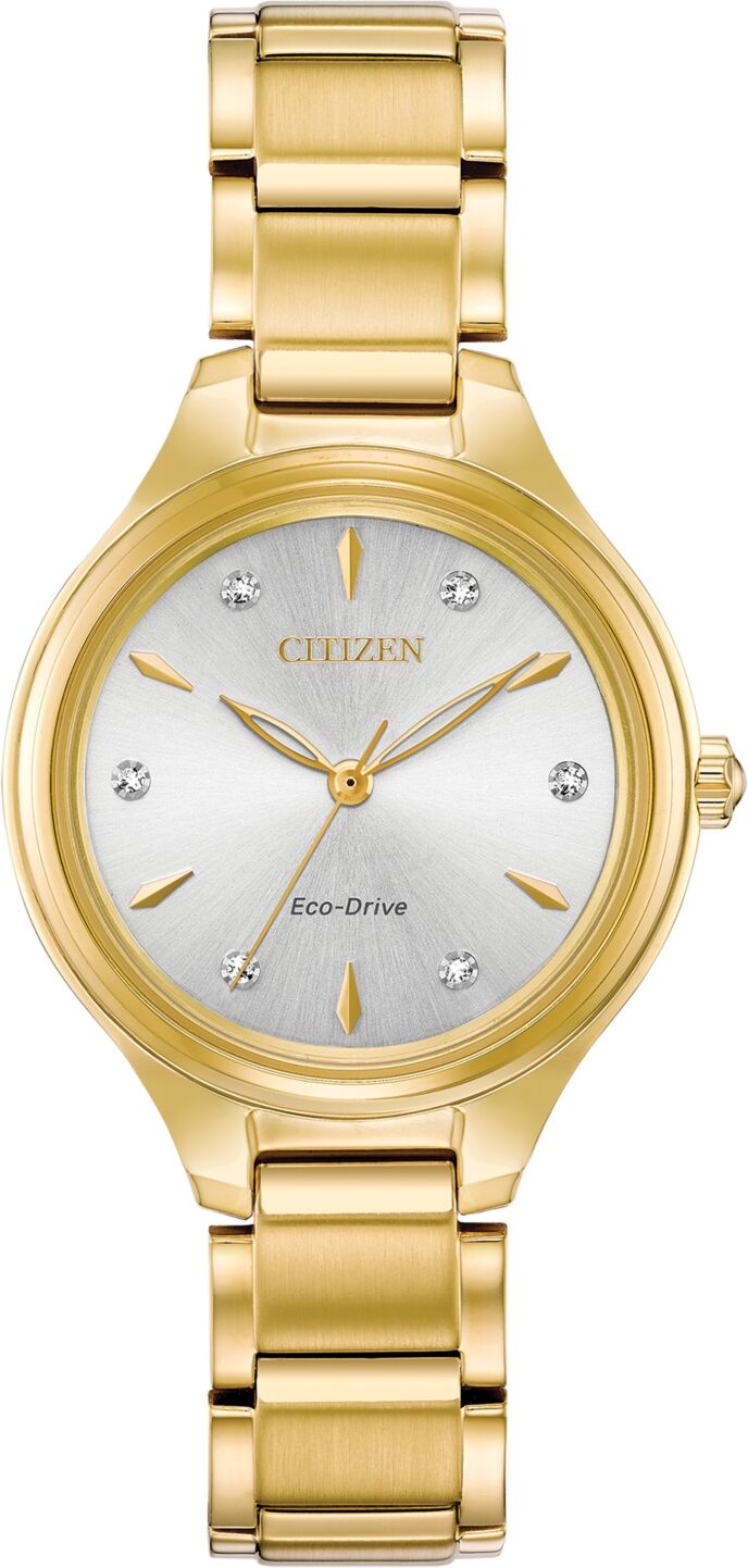 Citizen Eco-Drive Women's Corso Diamond-Accent Gold-Tone Stainless Steel Bracelet Watch 29mm - Gold