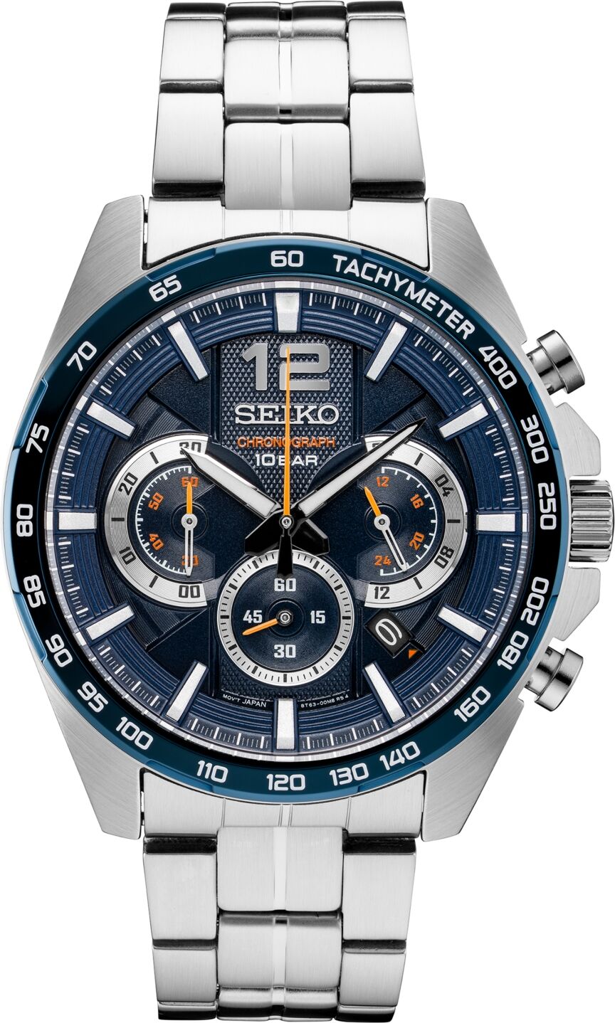 Seiko Men's Essentials Chronograph Stainless Steel Bracelet Watch 43.9mm - Silver