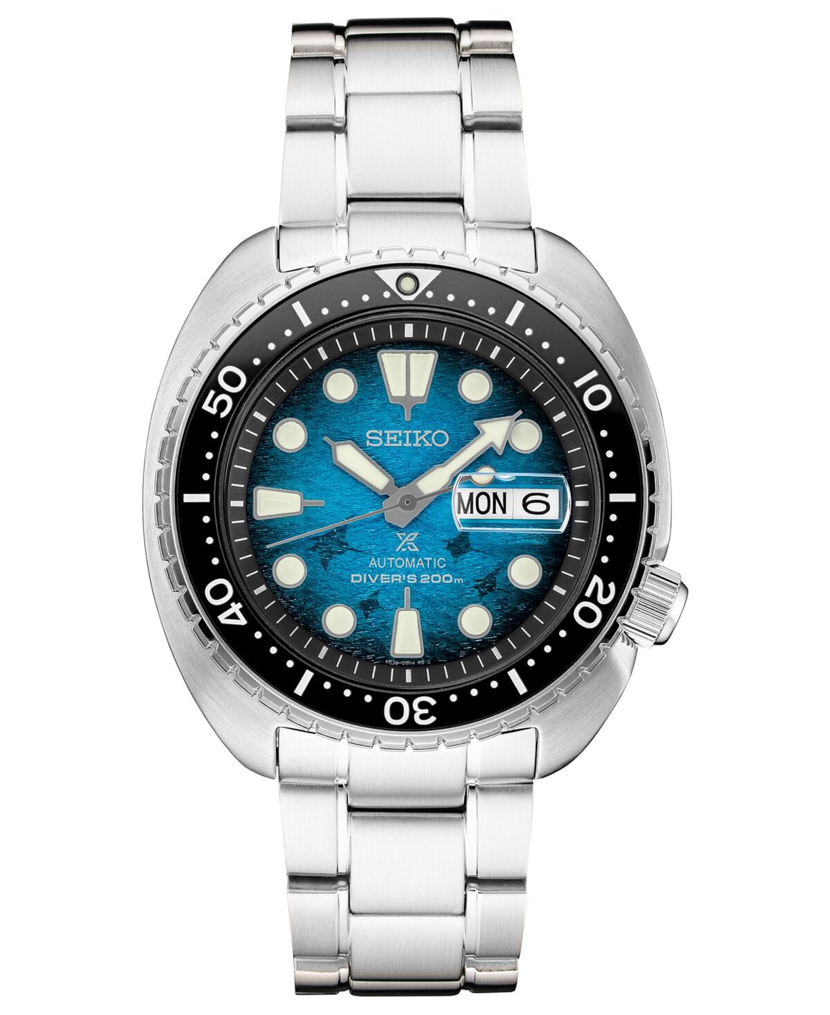 Seiko Men's Prospex Blue Manta Ray Diver Stainless Steel Bracelet Watch 45mm - A Special Edition - Blue