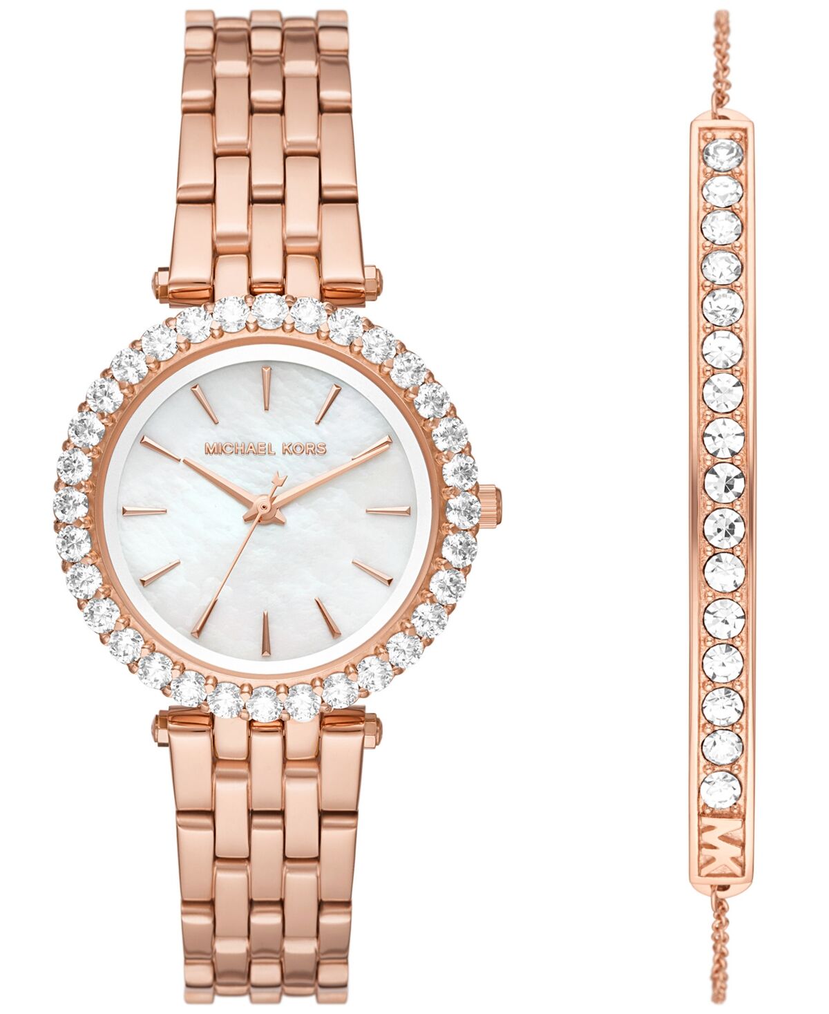 Michael Kors Women's Darci Three-Hand Rose Gold-Tone Stainless Steel Watch 34mm and Bracelet Set, 2 Pieces - Rose Gold-Tone