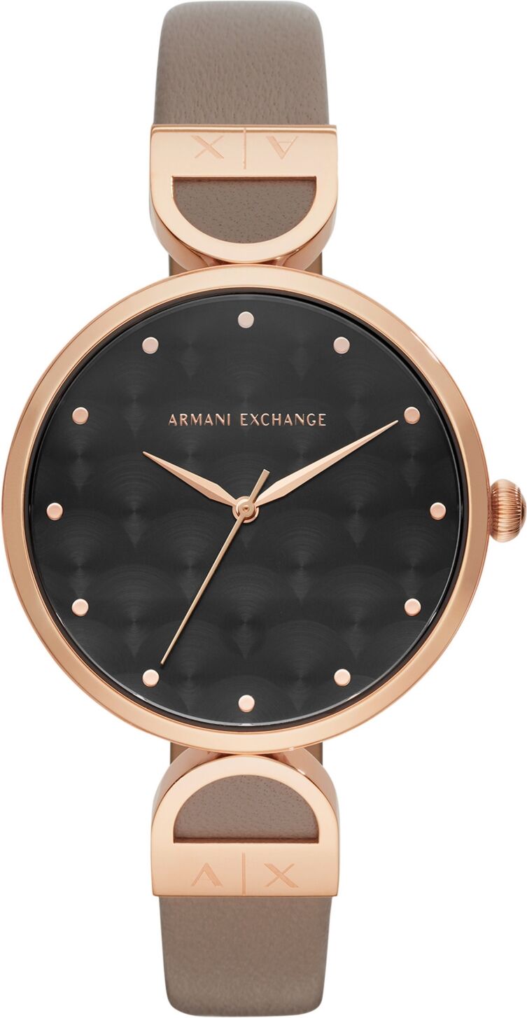 A|x Armani Exchange A X Armani Exchange Women's Matte Gray Leather Strap Watch, 38mm - Gray