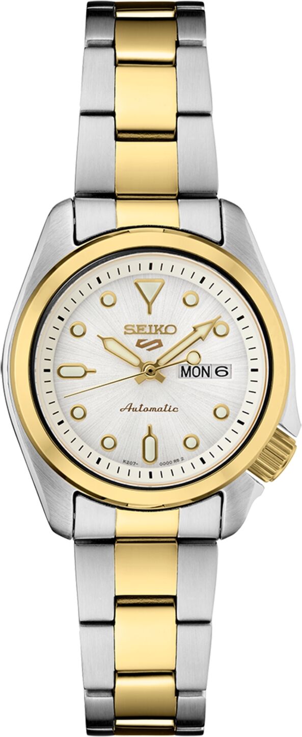 Seiko Women's Automatic 5 Sports Two-Tone Stainless Steel Bracelet Watch 28mm - White