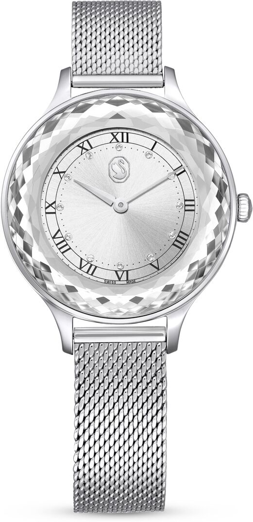 Swarovski Women's Analog Swiss Made Octea Nova Silver-Tone Stainless Steel Bracelet Watch, 33mm - Silver