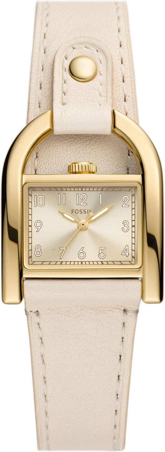 Fossil Women's Harwell Three-Hand Ecru Leather Strap Watch, 28Mm - Cream