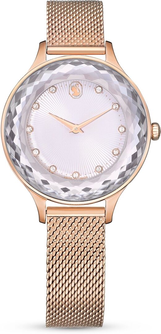 Swarovski Women's Quartz Octea Nova Rose Gold-Tone Metal Watch, Swiss Made 33mm - Pink