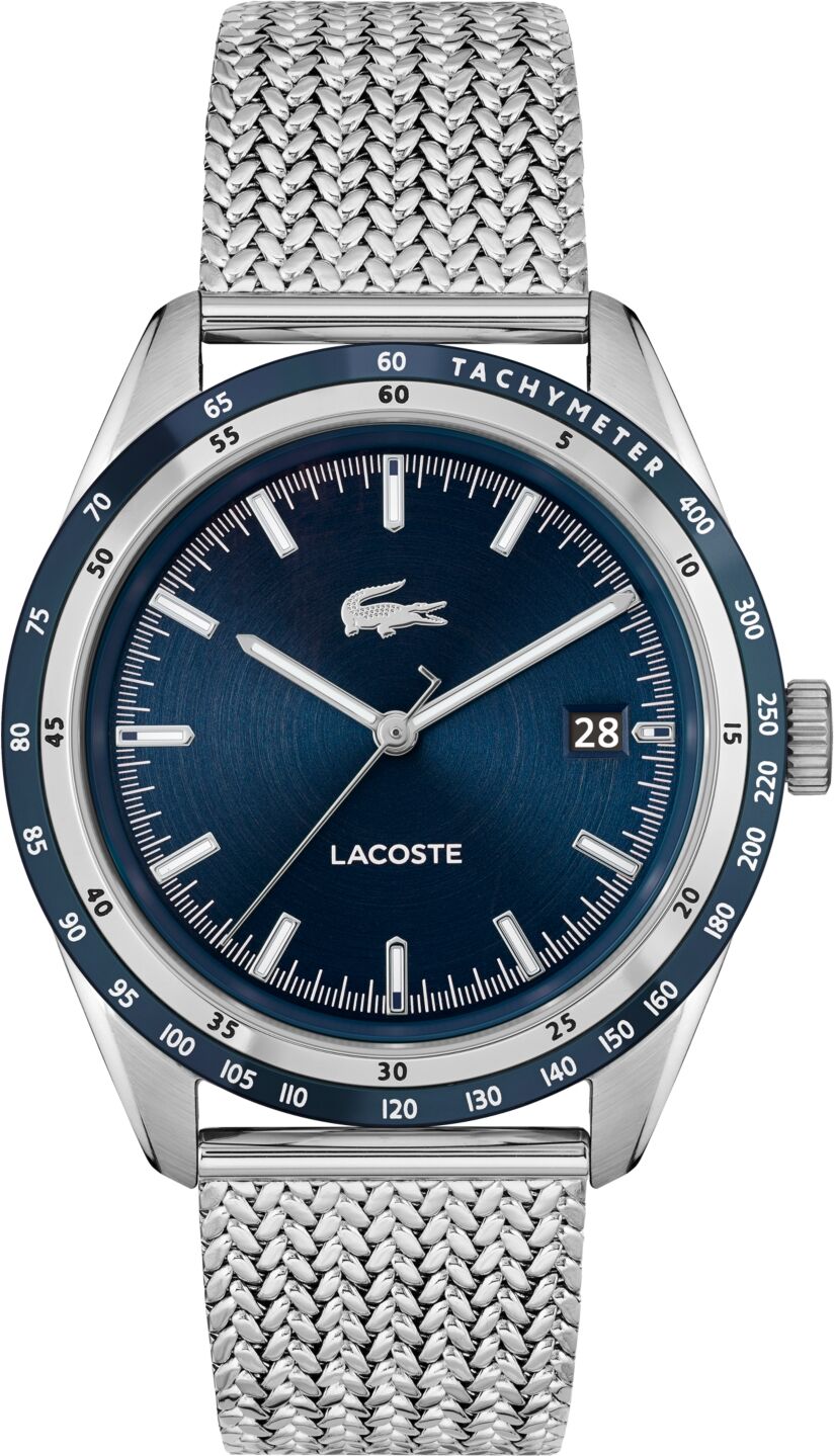 Lacoste Men's Everett Quartz Silver-tone Stainless Steel Bracelet Watch 40mm - Silver