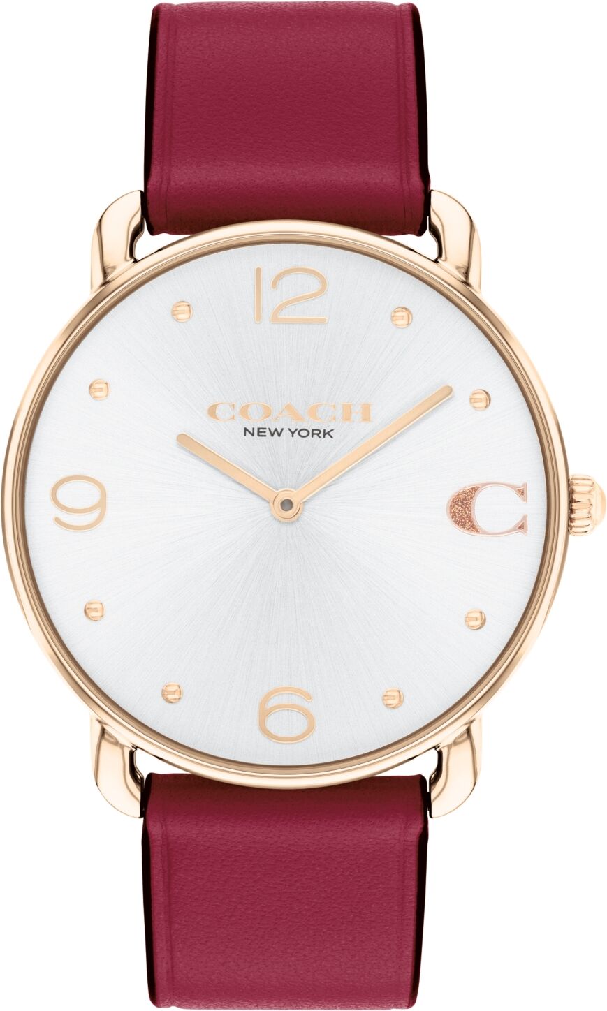 Coach Women's Elliot Cranberry Leather Strap Watch, 36mm - Red