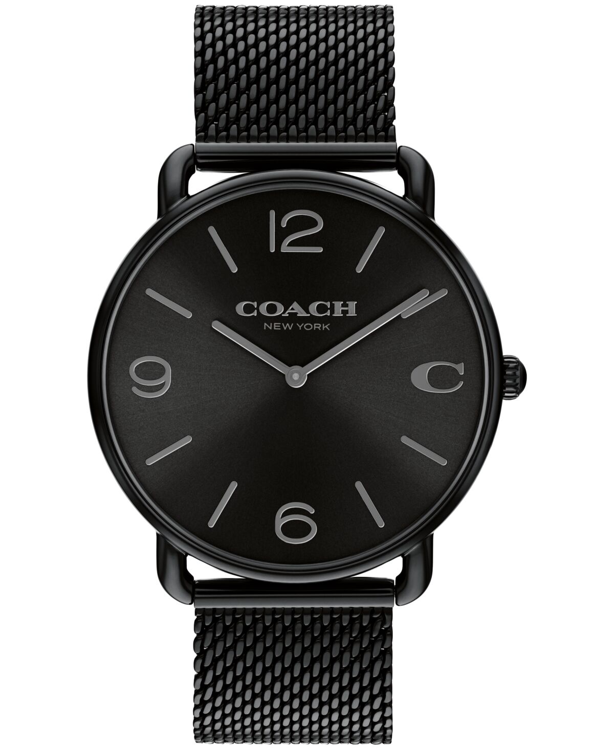 Coach Unisex Elliot Black Stainless Steel Mesh Bracelet Watch 41mm - Black