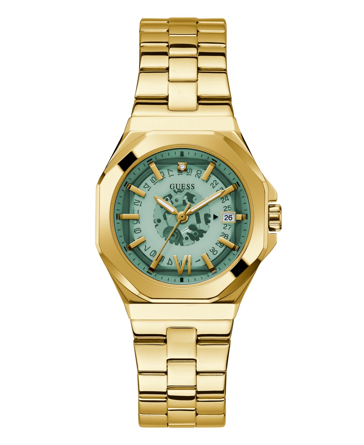 Guess Women's Date Gold-Tone Stainless Steel Watch 34mm - Gold-Tone