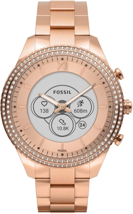 Fossil Women's Stella Gen 6 Hybrid Smart watch, Rose Gold-Tone Stainless Steel - Rose gold