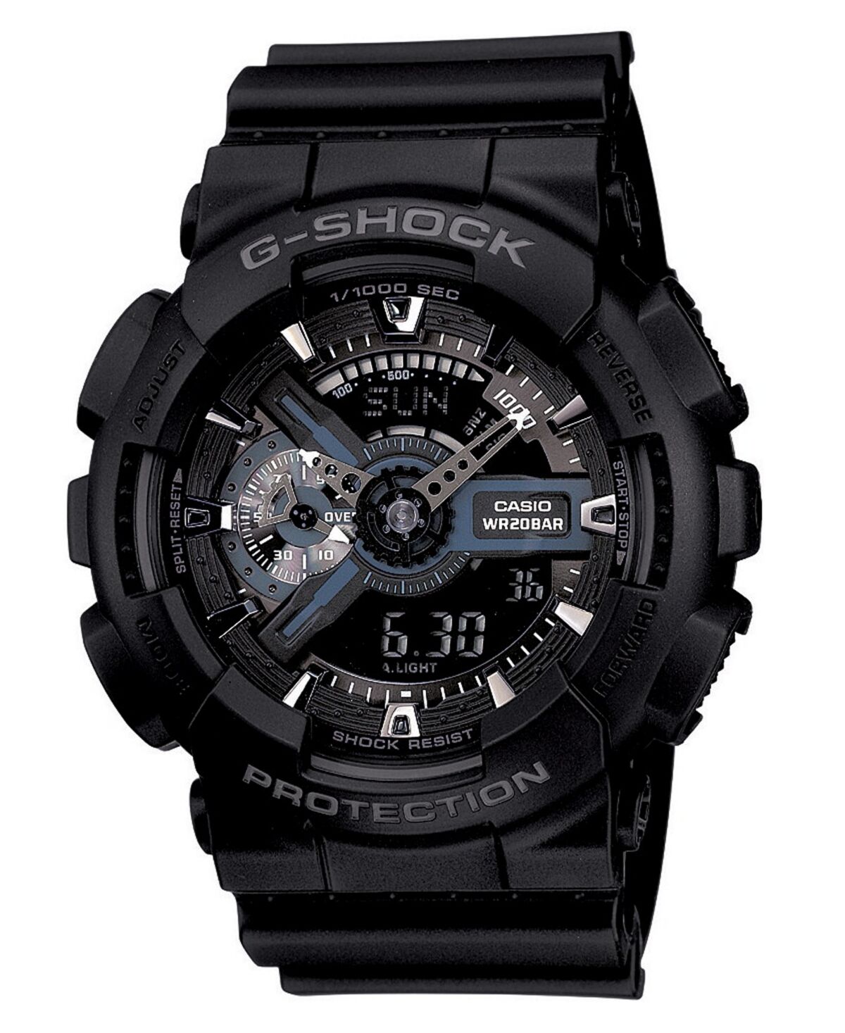 G-Shock Men's Analog Digital Black Resin Strap Watch, 55mm GA110-1B - Black