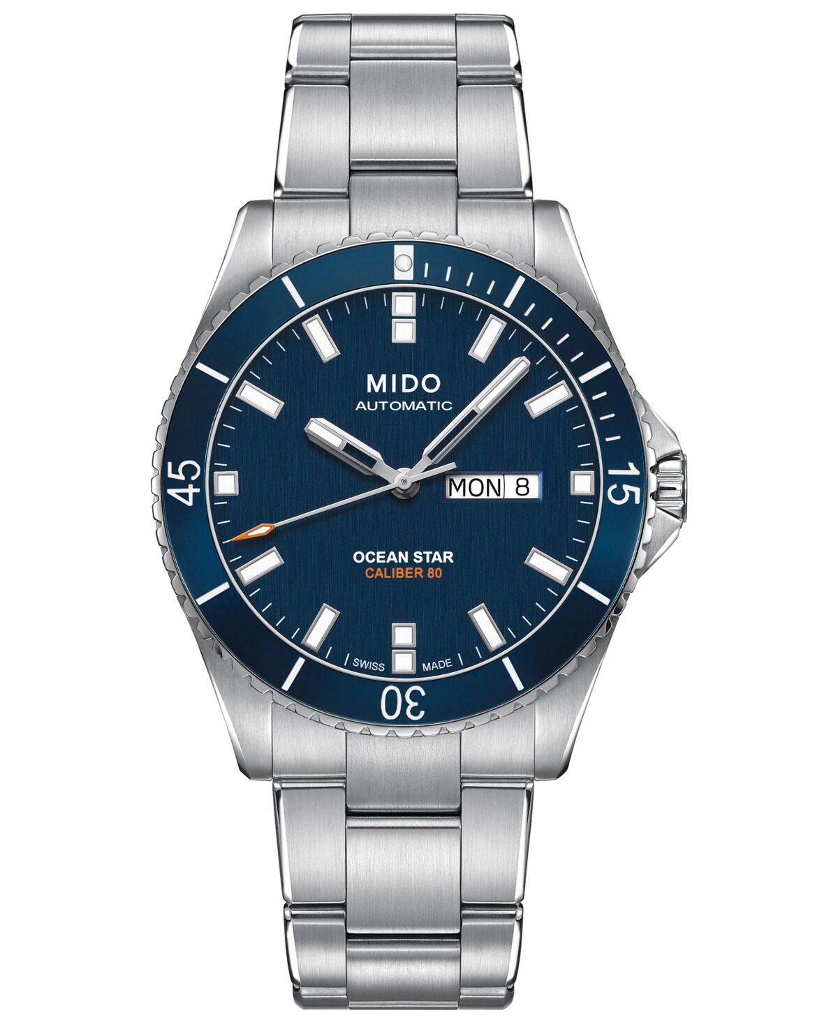Mido Men's Swiss Automatic Ocean Star Captain V Stainless Steel Bracelet Watch 42.5mm - Stainless Steel