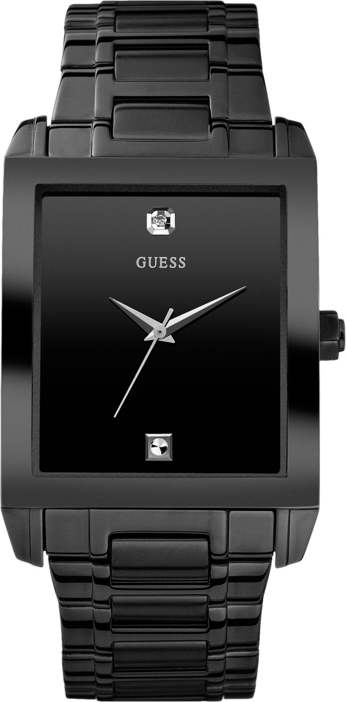 Guess Watch, Men's Diamond Accent Black Ion Plated Stainless Steel Bracelet 41x37mm U12557G1