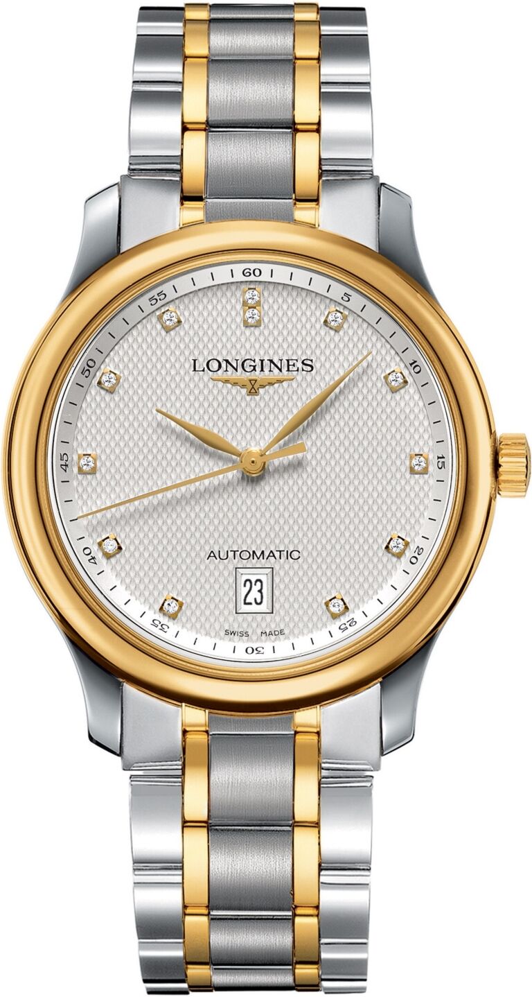 Longines Men's Swiss Automatic Master Diamond Accent 18k Gold and Stainless Steel Bracelet Watch 39mm L26285777