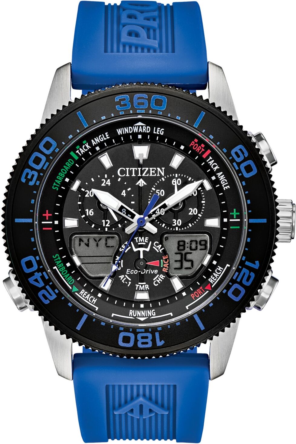 Citizen Eco-Drive Men's Promaster Sailhawk Analog-Digital Blue Polyurethane Strap Watch 44mm - Blue