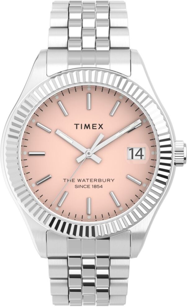 Timex Women's Waterbury Silver-Tone Stainless Steel Bracelet Watch 34 mm - Stainless Steel