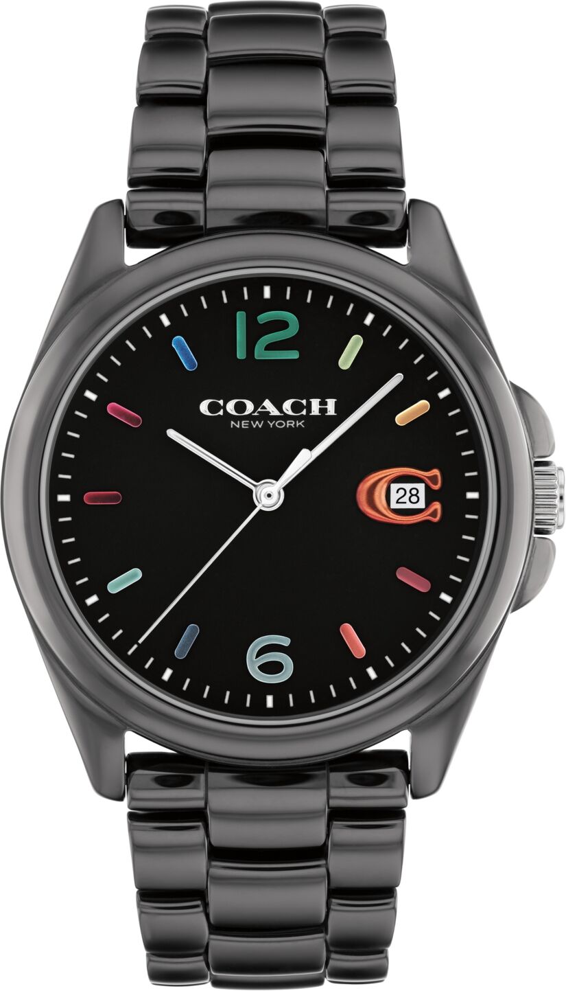 Coach Women's Greyson Black Ceramic Bracelet Watch 36mm - Black