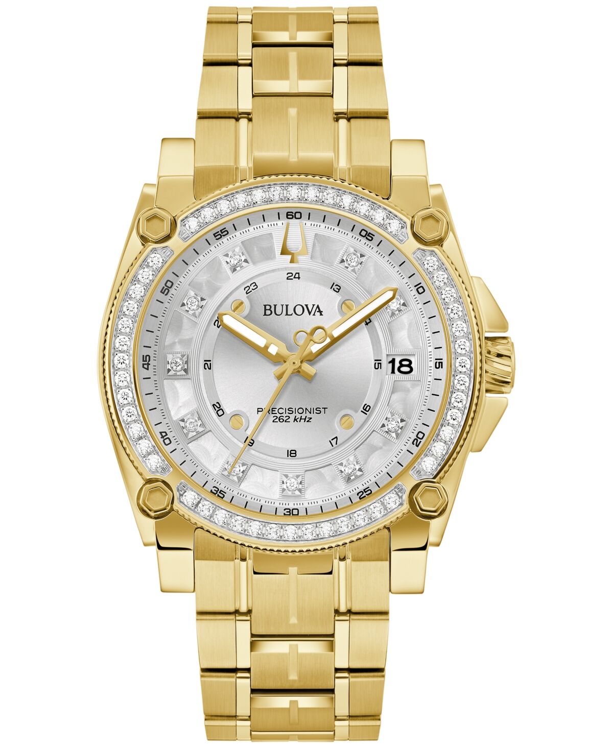 Bulova Men's Precisionist Champlain Diamond (3/4 ct. t.w.) Gold-Tone Stainless Steel Bracelet Watch 40mm - Gold-tone