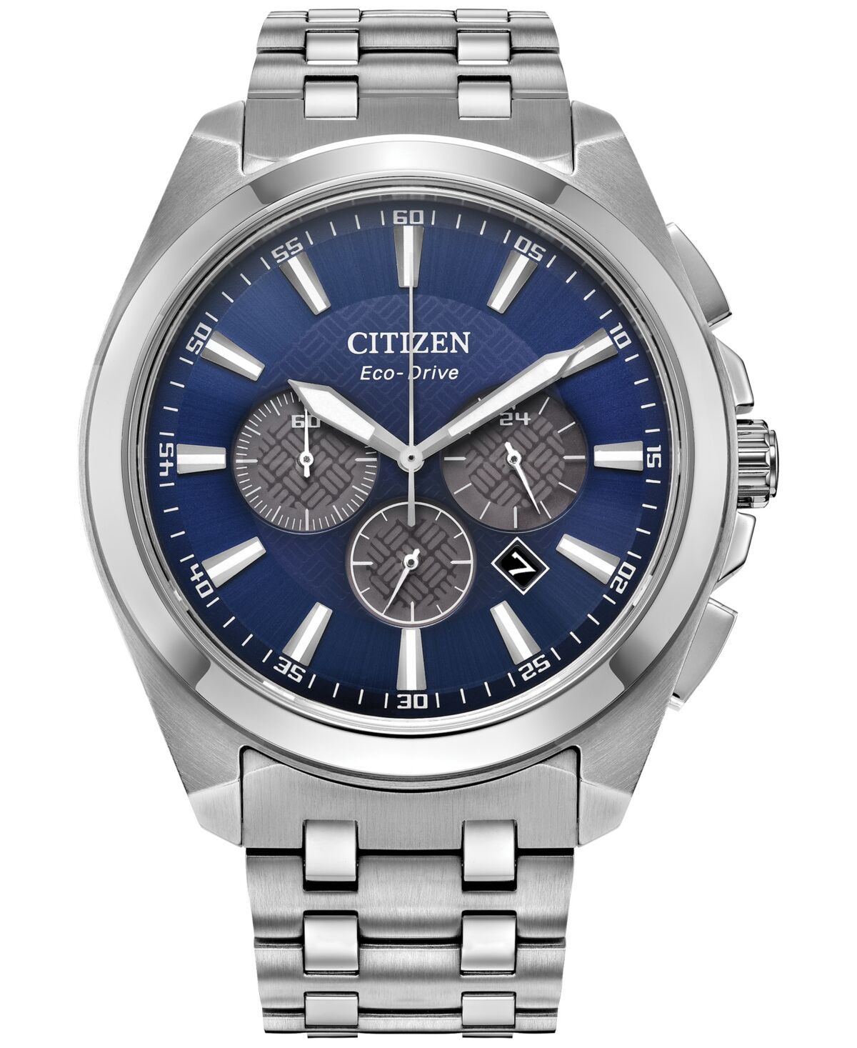 Citizen Eco-Drive Men's Chronograph Classic Stainless Steel Bracelet Watch 41mm - Blue