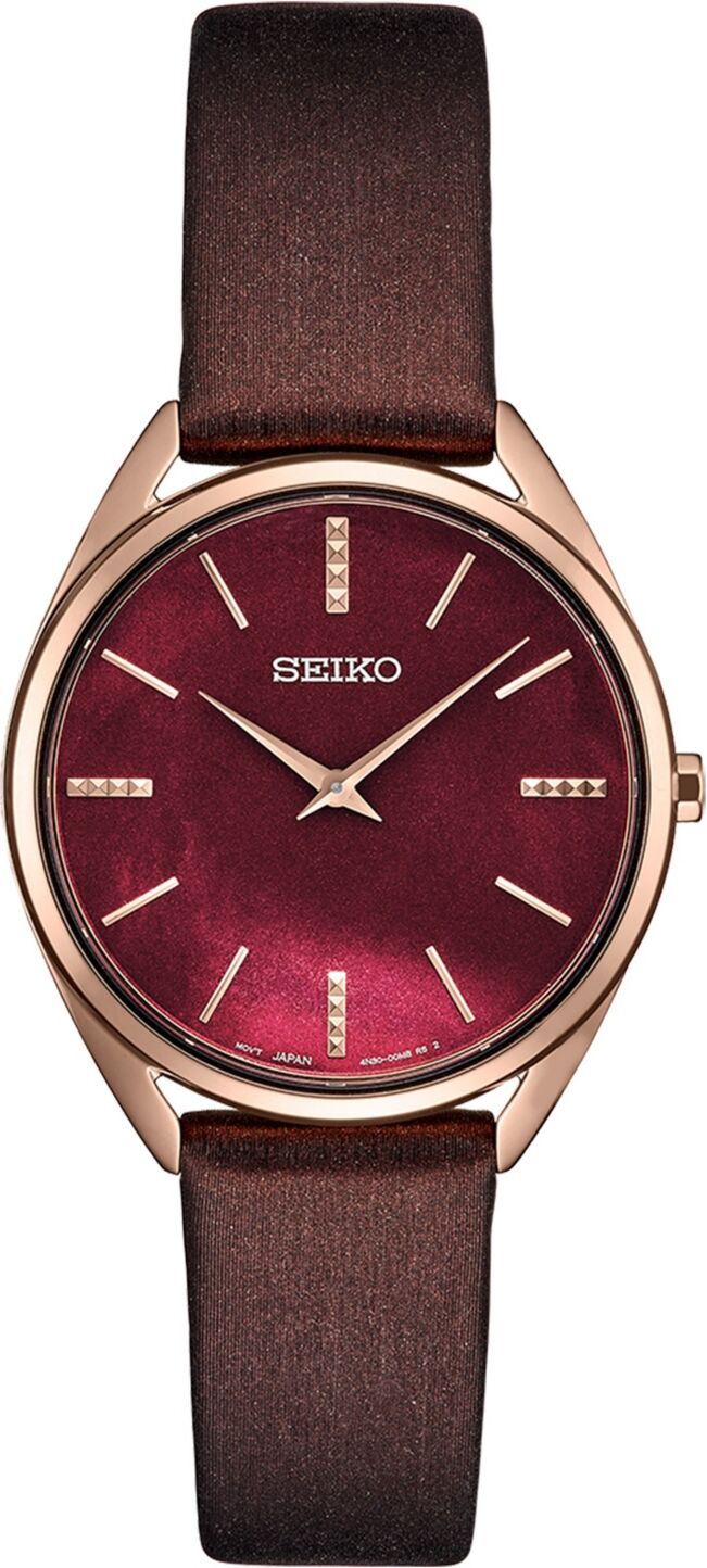 Seiko Women's Essentials Brown Leather Strap Watch 32mm - White