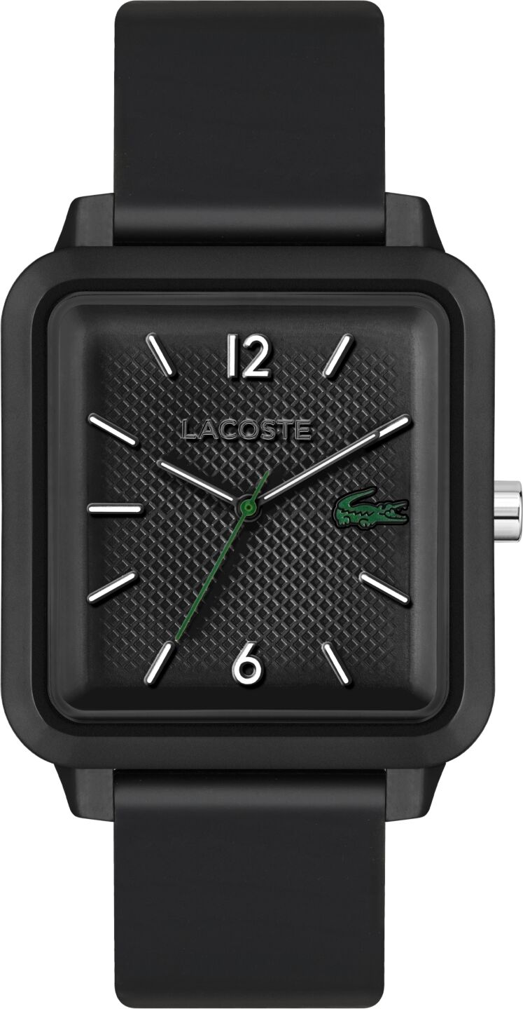 Lacoste Men's Studio Black Silicone Strap Watch 36mm x 38mm - Black