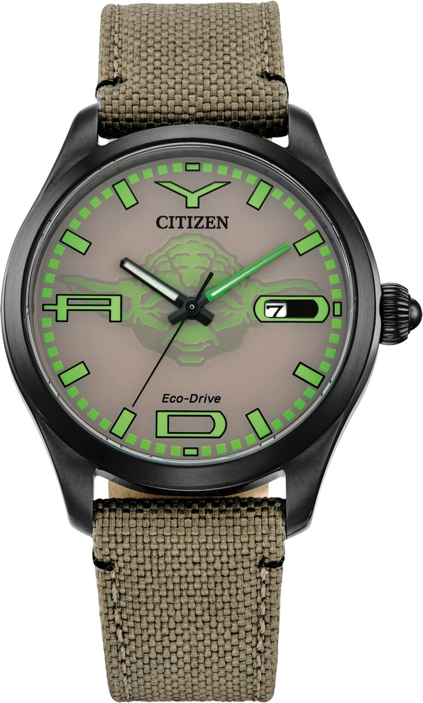 Citizen Eco-Drive Men's Star Wars Yoda Beige Nylon Strap Watch 42mm - Beige