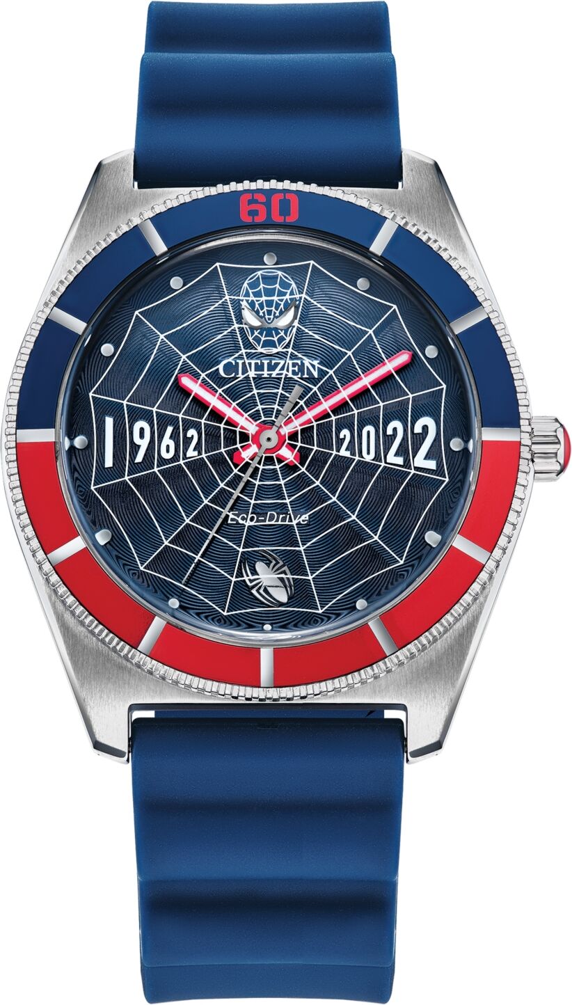 Citizen Eco-Drive Men's Marvel Spider-Man 60th Anniversary Blue Rubber Strap Watch 43mm Gift Set - Blue