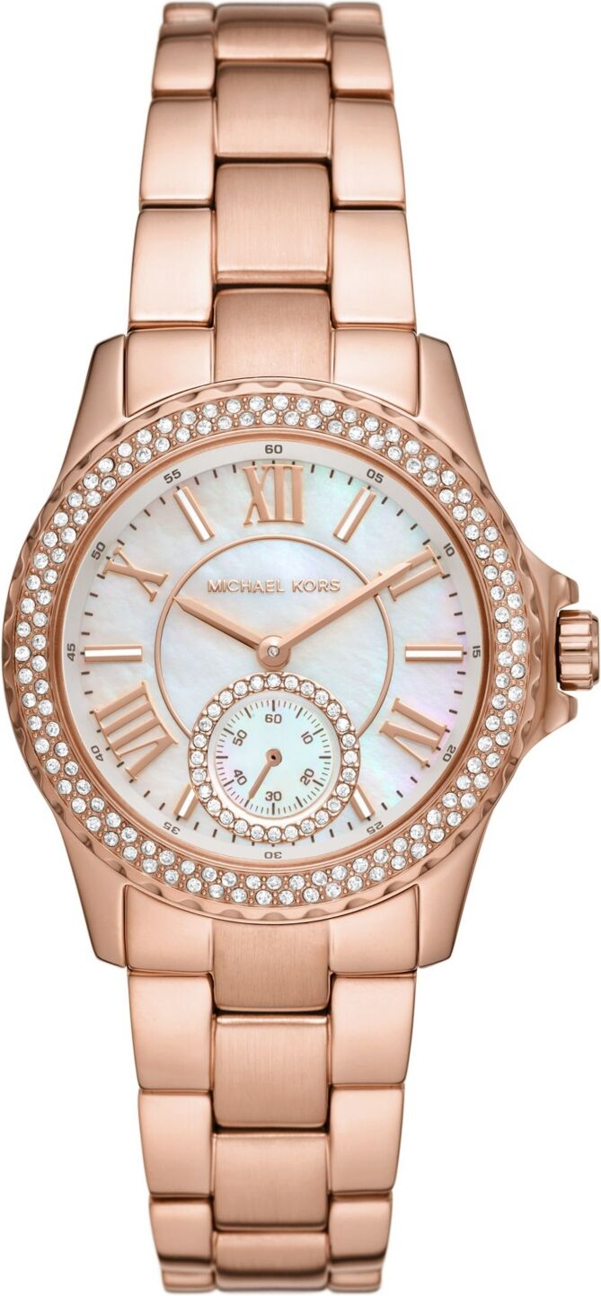 Michael Kors Women's Everest Quartz Three-Hand Rose Gold-Tone Stainless Steel Watch 33mm - Rose Gold