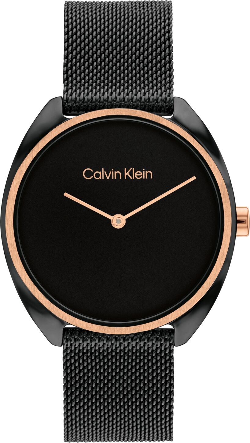 Calvin Klein Women's Quartz Black Stainless Steel Mesh Bracelet Watch 34mm - Black