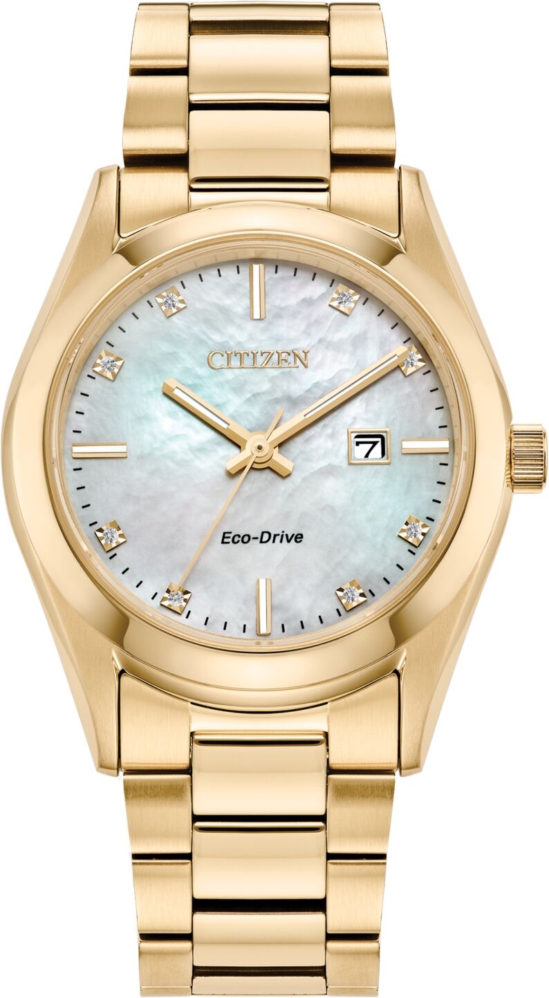 Citizen Eco-Drive Women's Sport Luxury Diamond Accent Gold-Tone Stainless Steel Bracelet Watch 33mm - Gold-tone