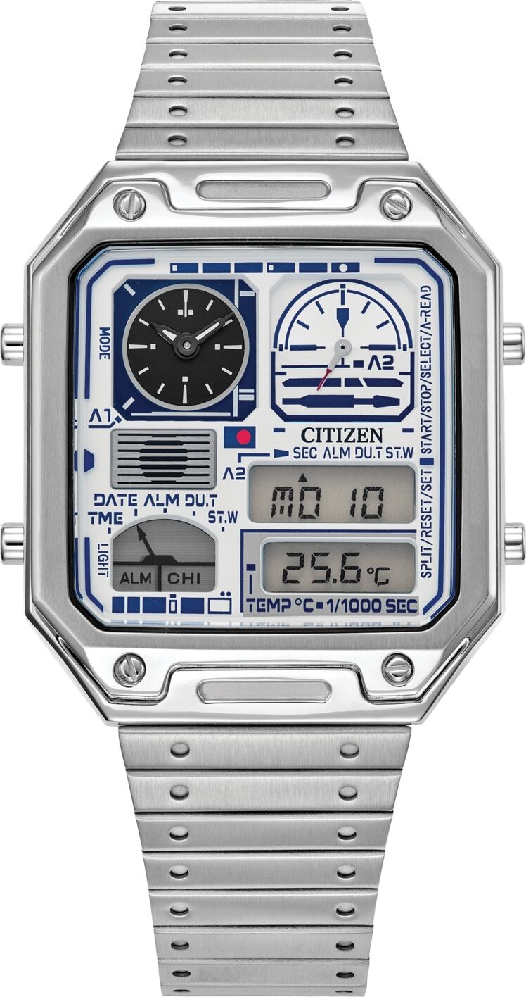 Citizen Men's Star Wars R2-D2 Ana-Digi Stainless Steel Bracelet Watch 33mm - Silver-tone