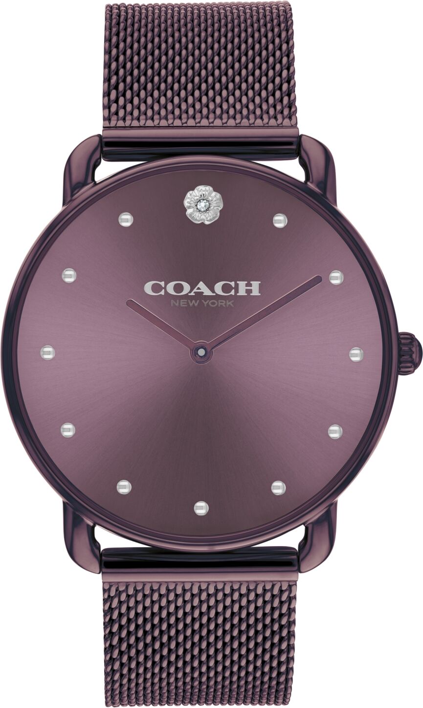 Coach Women's Elliot Purple Stainless Steel Mesh Bracelet Watch 36mm - Purple