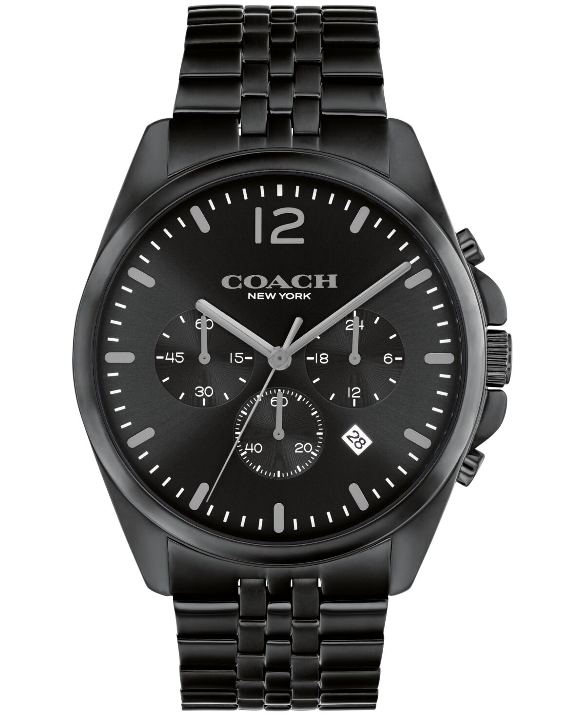 Coach Men's Greyson Black Stainless Steel Bracelet Watch 43mm - Black