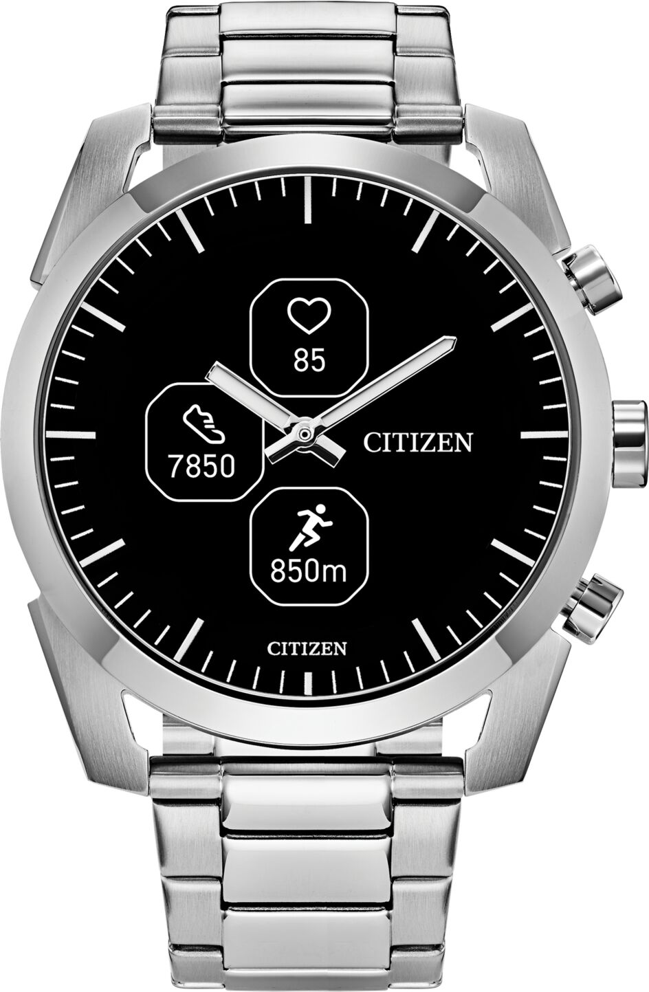 Citizen Men's Cz Smart Hybrid Sport Stainless Steel Bracelet Smart Watch 43mm - Silver