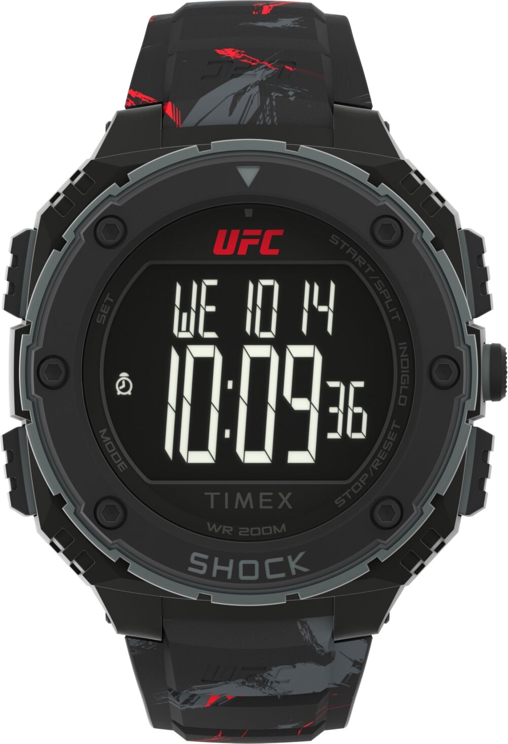 Timex Ufc Men's Shockxl Digital Black Polyurethane Watch, 50mm - Black