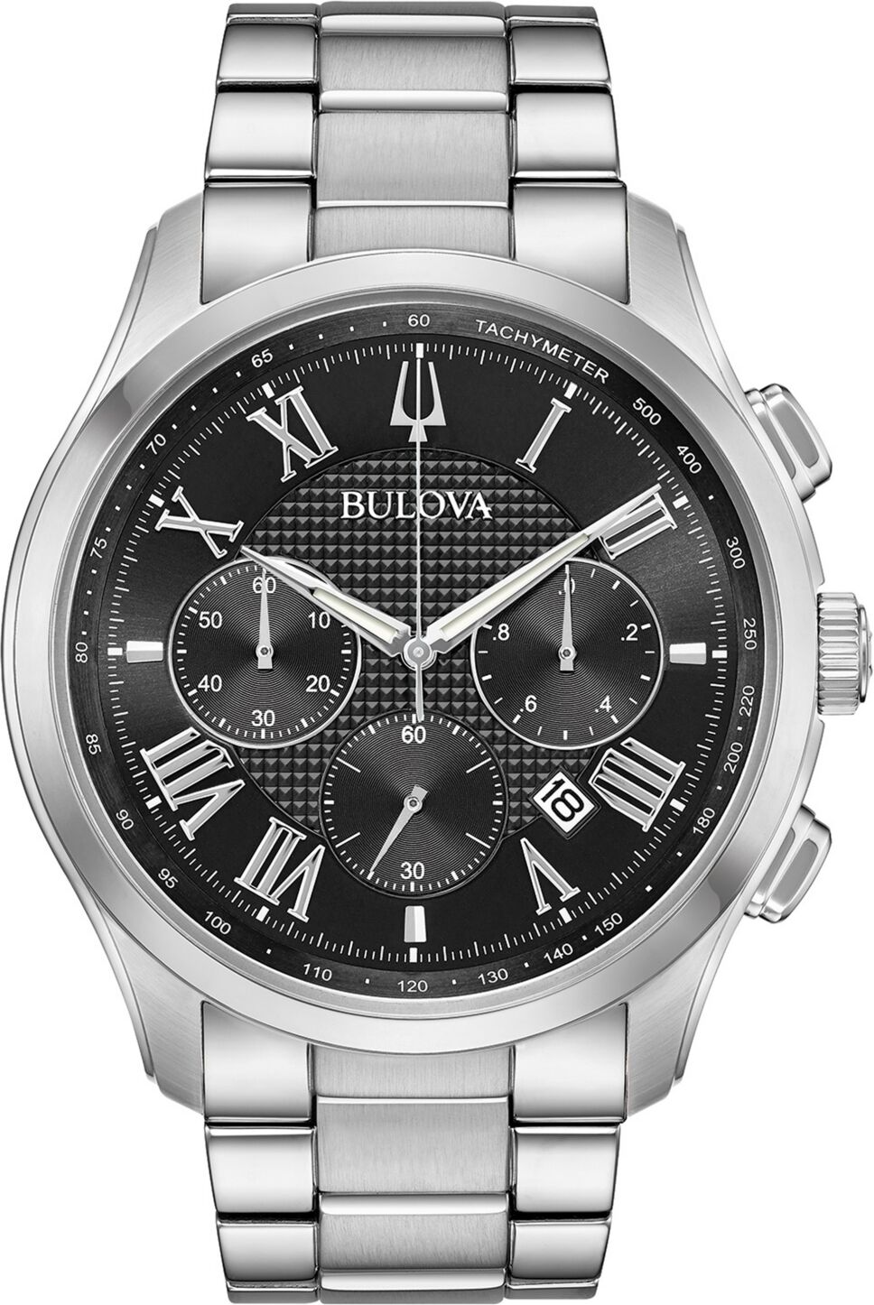 Bulova Men's Chronograph Wilton Stainless Steel Bracelet Watch 46.5mm