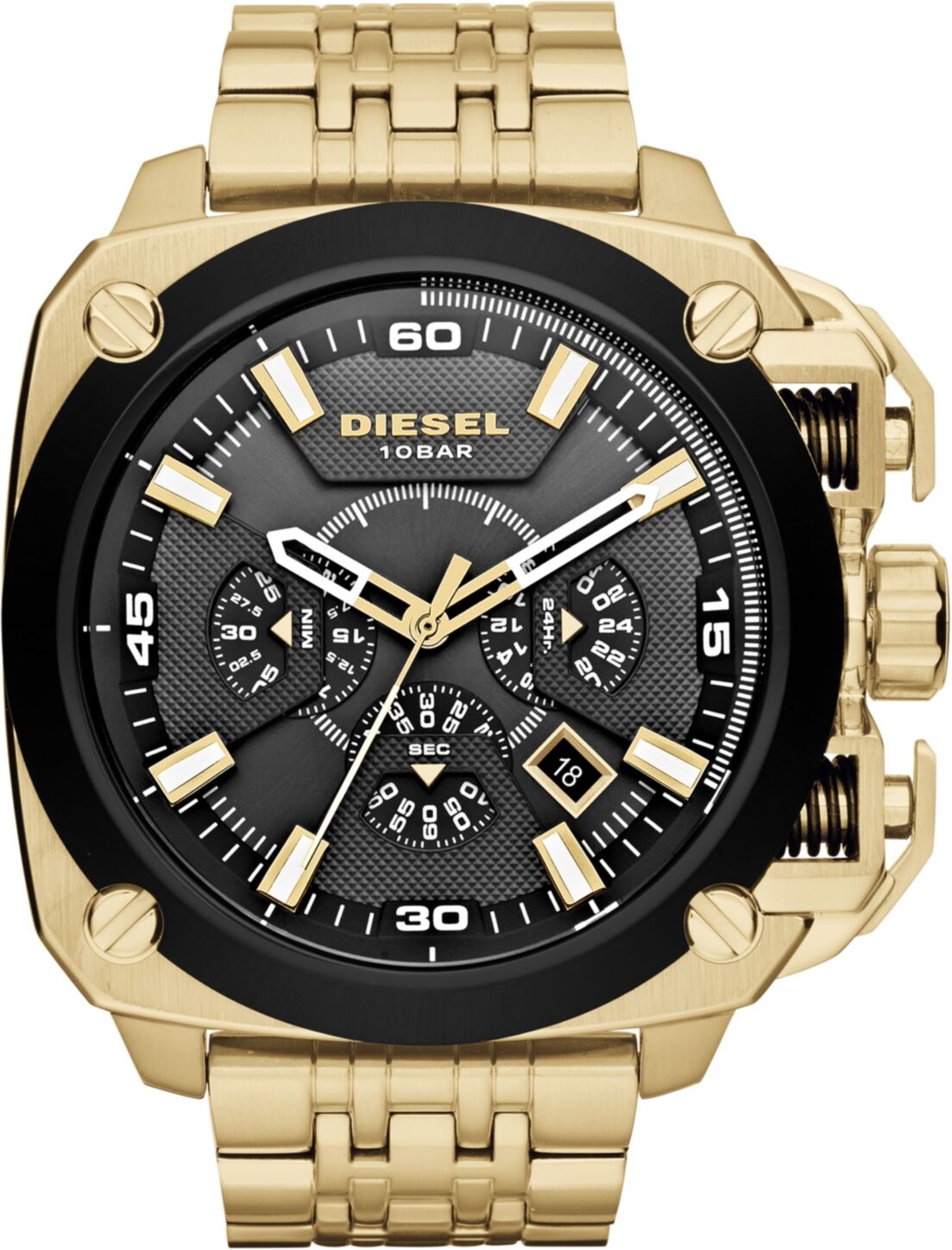 Diesel Chronograph Gold-Tone Stainless Steel Watch 55mm - Gold