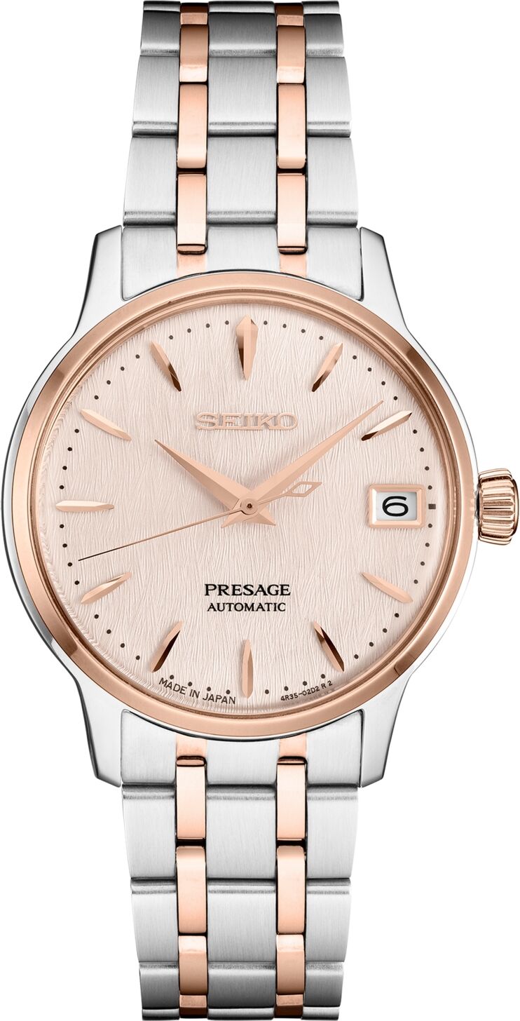 Seiko Women's Automatic Presage Two-Tone Stainless Steel Bracelet Watch 34mm - Pink