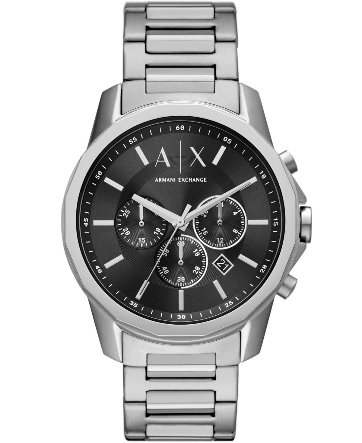 A|x Armani Exchange A X Armani Exchange Men's Chronograph Stainless Steel Bracelet Watch 44mm - Silver- Tone