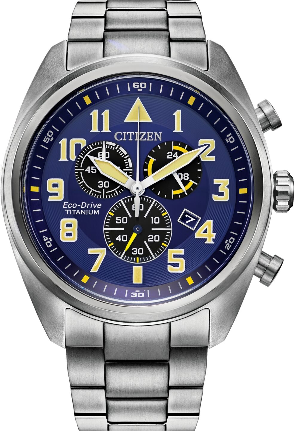 Citizen Eco-Drive Men's Chronograph Garrison Silver-Tone Titanium Bracelet Watch 44mm - Two-tone