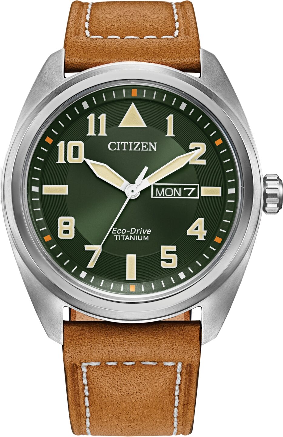 Citizen Eco-Drive Men's Garrison Brown Leather Strap Watch, 42mm - Brown