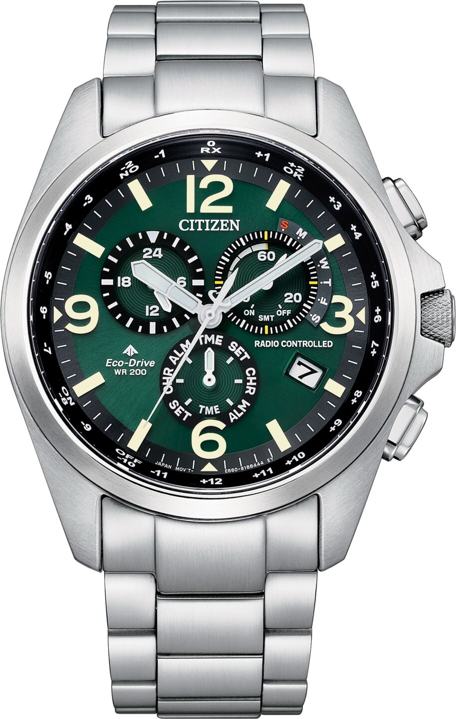 Citizen Eco-Drive Men's Chronograph Promaster Land Stainless Steel Bracelet Watch 45mm - Silver-tone