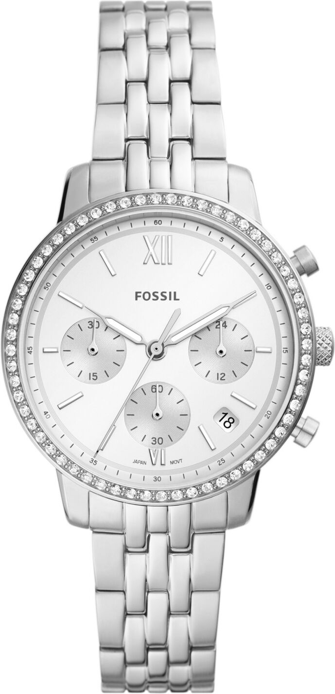 Fossil Women's Neutra Silver-Tone Stainless Steel Bracelet Watch, 36mm - Silver-Tone