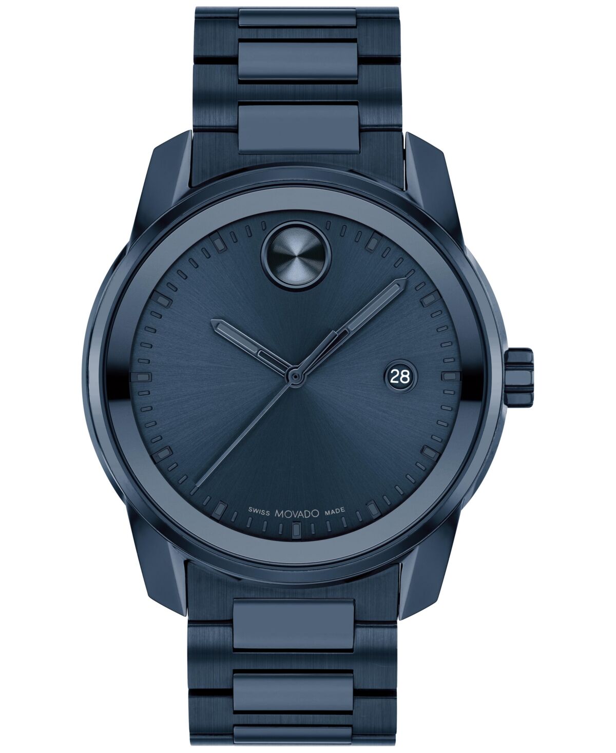 Movado Men's Swiss Bold Verso Blue Ion-Plated Steel Bracelet Watch 42mm - Blue