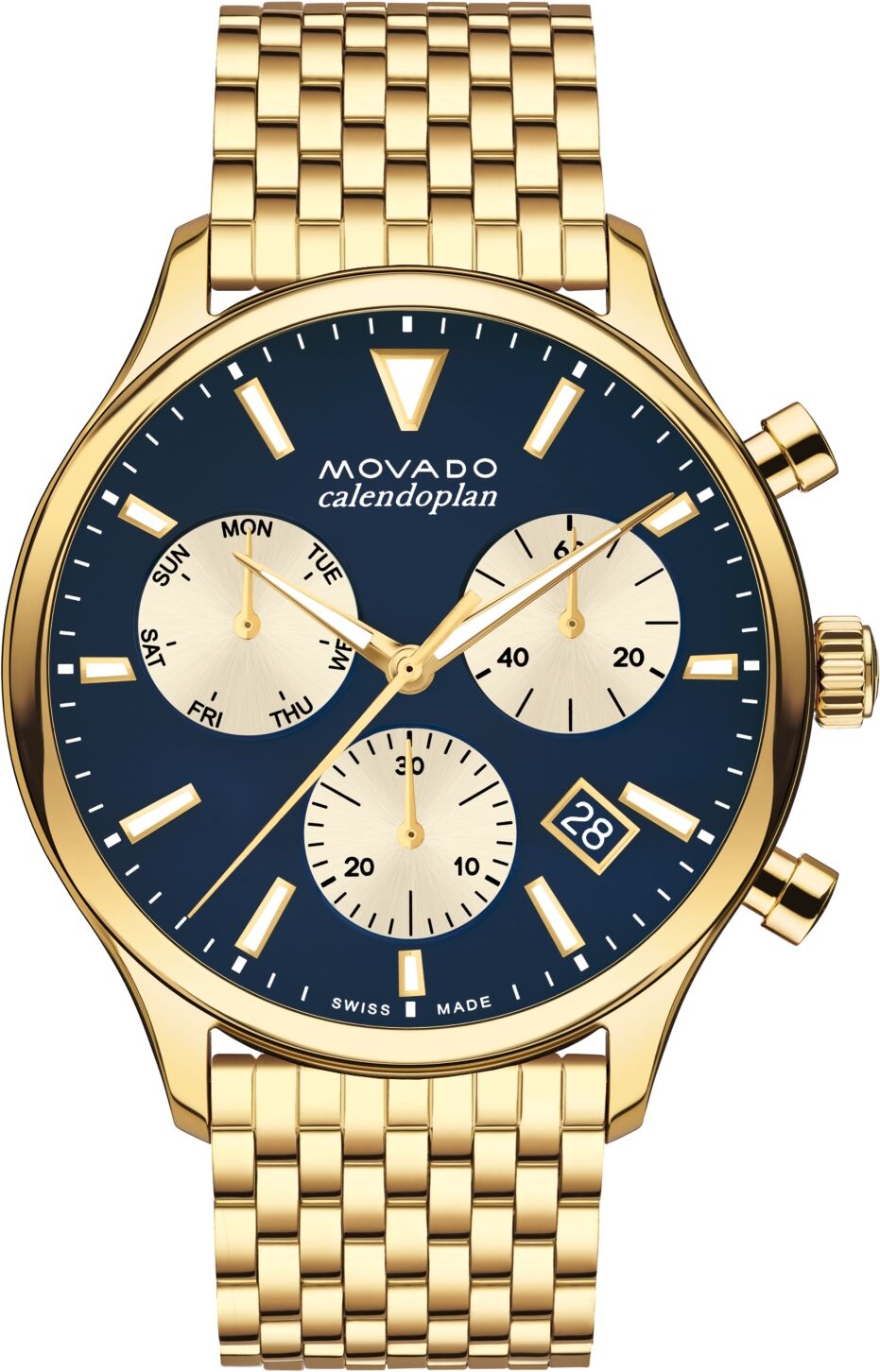 Movado Men's Heritage Yellow Ionic Gold-Tone Plated Steel Bracelet Watch 43mm - Gold-Tone