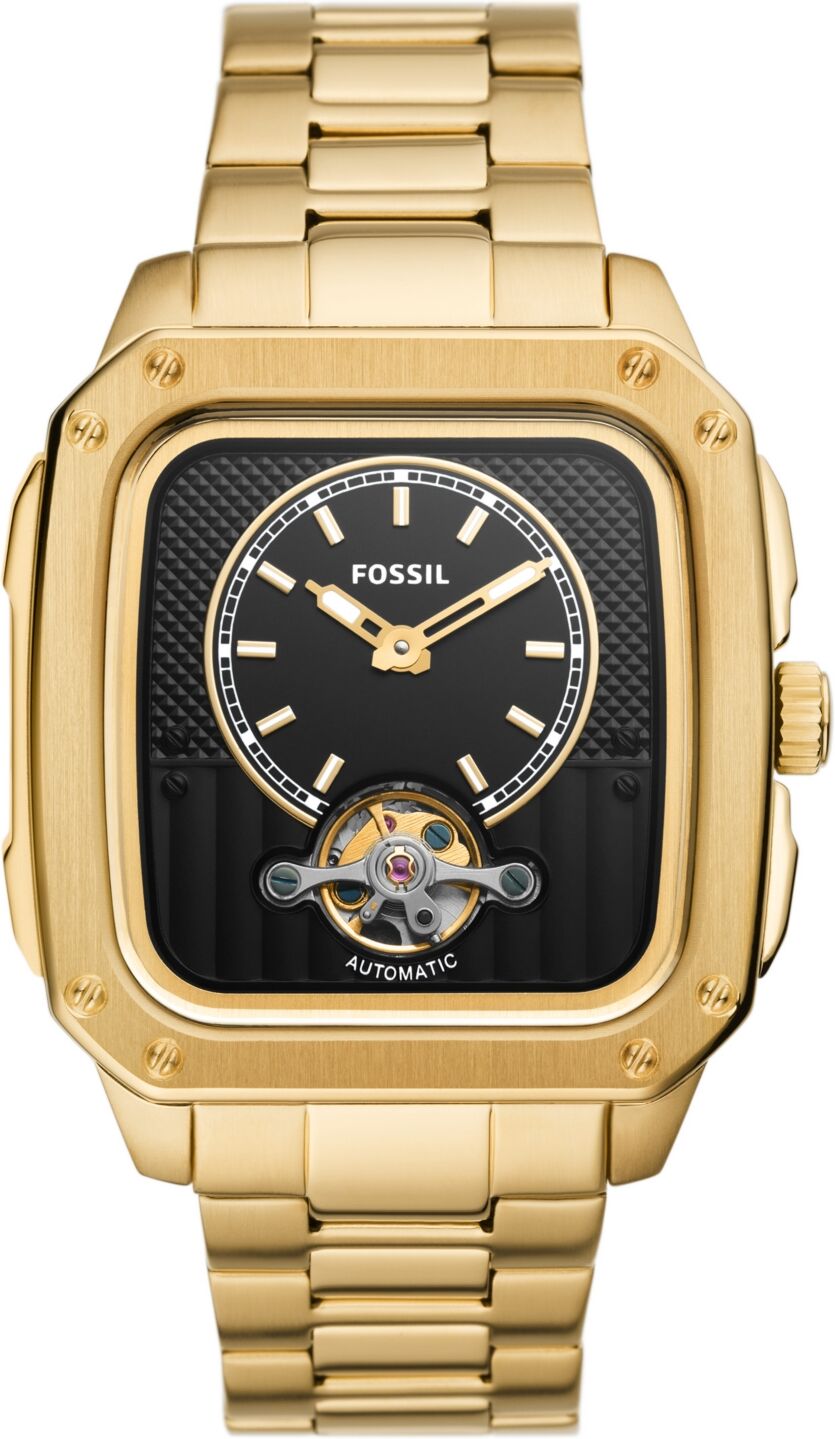 Fossil Men's Inscription Automatic Gold-Tone Stainless Steel Bracelet Watch, 42mm - Gold-Tone