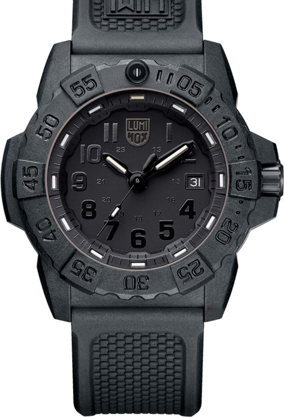 Luminox Men's Swiss Navy Seal Military Dive Black Rubber Strap Watch 45mm