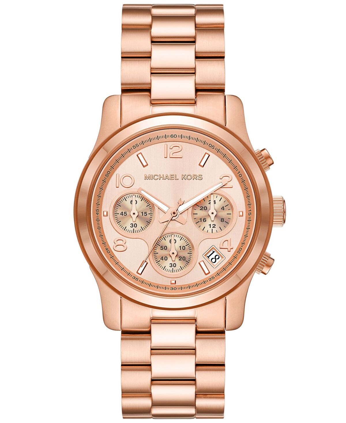 Michael Kors Women's Runway Chronograph Rose Gold-Tone Stainless Steel Bracelet Watch, 38mm - Rose Gold